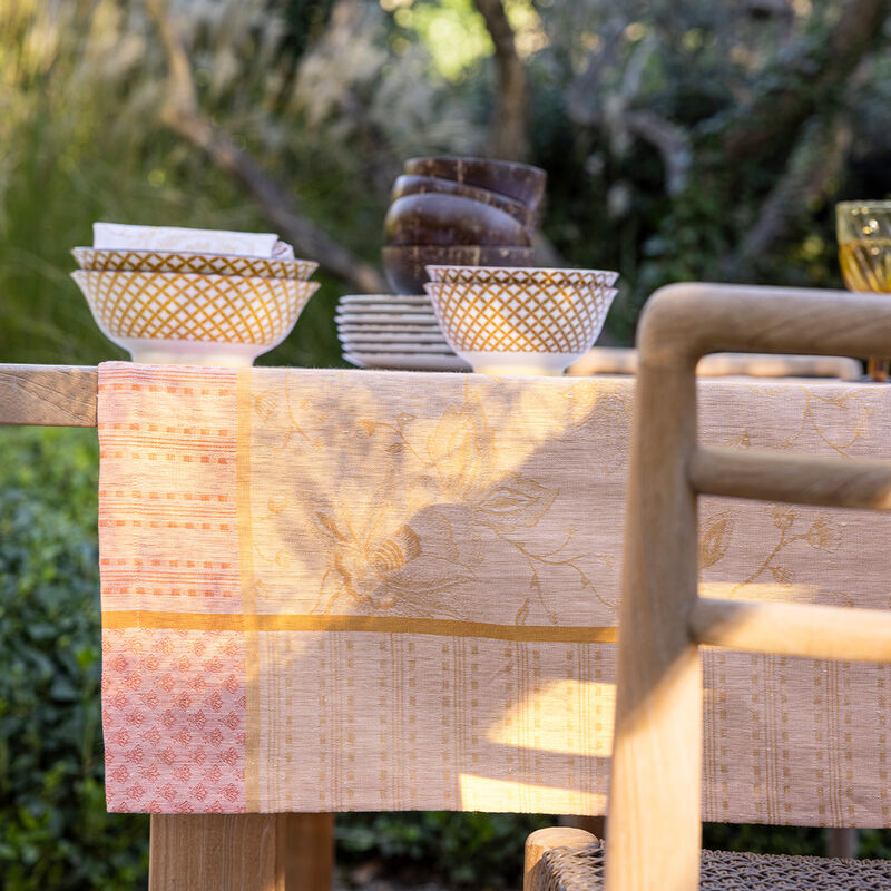 Tovaglia &Eacute;t&eacute; Indien Abricot 120x120 100% lino, , hi-res image number 2