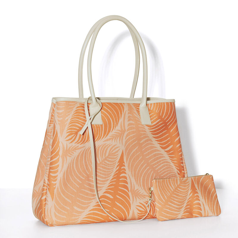Borsa a tracolla Palme Orange 100% cotone, rivestimento acrilico. Rivestimento : Pelle di vacchetta, , hi-res image number 3
