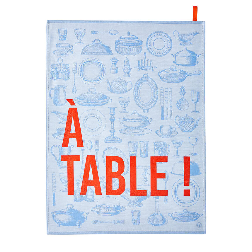 Strofinaccio &Agrave; table Eau 60x80 100% cotone, , hi-res image number 0