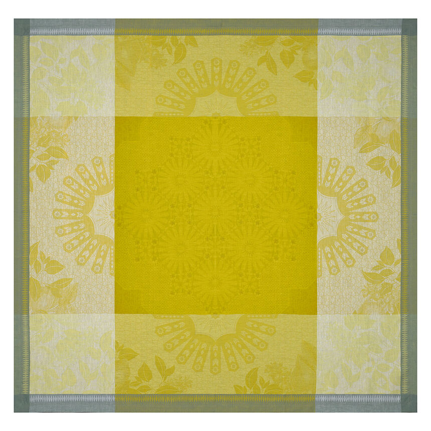 Tovaglia Jardin d'orient Cedrat 175x175 100% lino, , hi-res image number 2