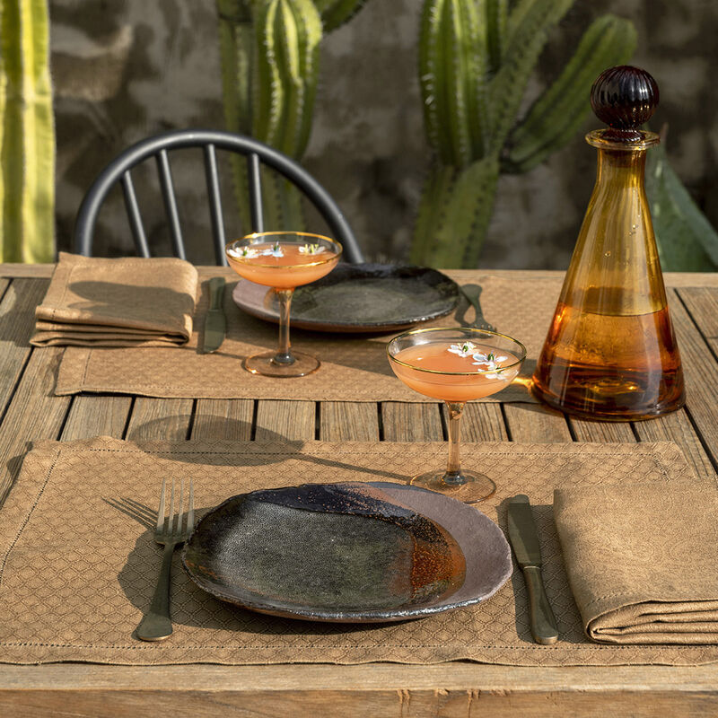 Set americano Portofino Géo Terra 50x36 100% lino, , hi-res image number 0