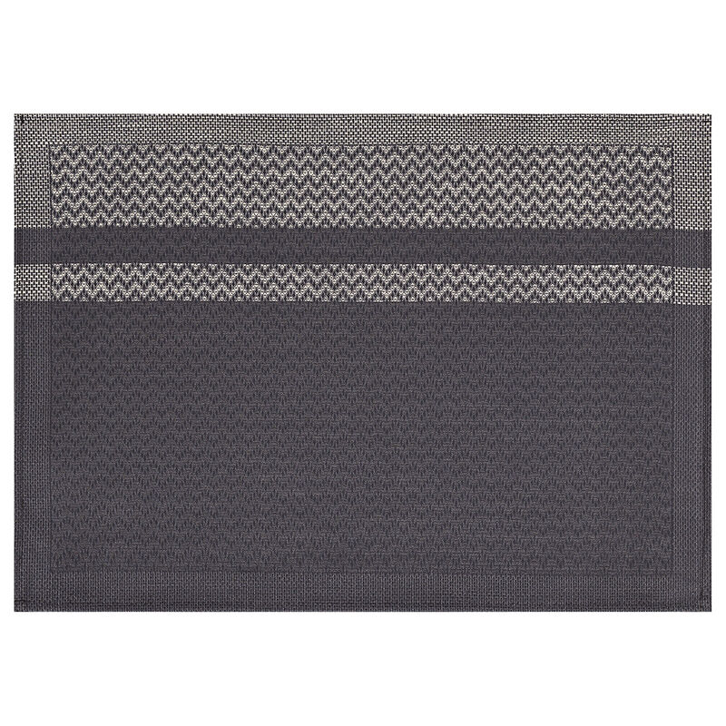 Set americano antimacchia Slow Life Chevron Carbone 50x36 89% cotone / 11% lino, , hi-res image number 1