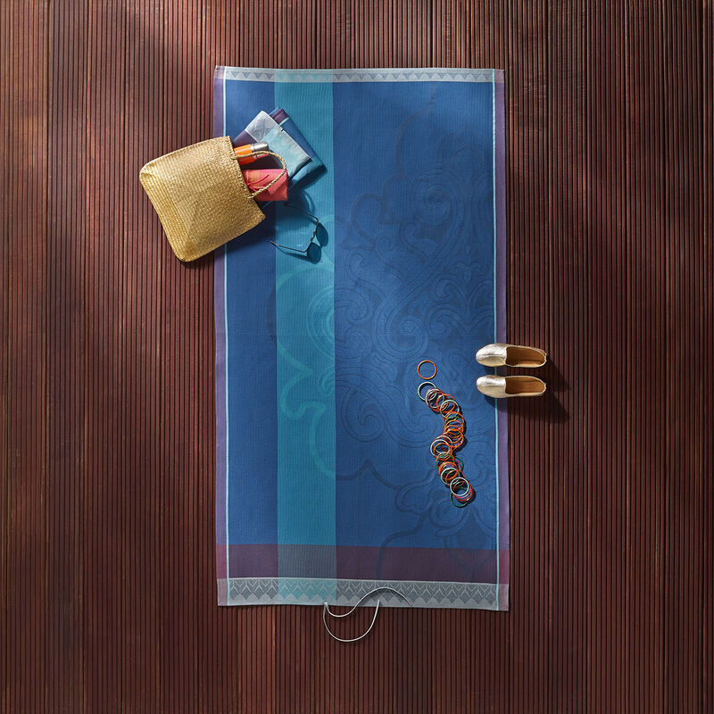 Telo da spiaggia Jaipur Lapis lazuli 100x200 100% cotone, , hi-res image number 0