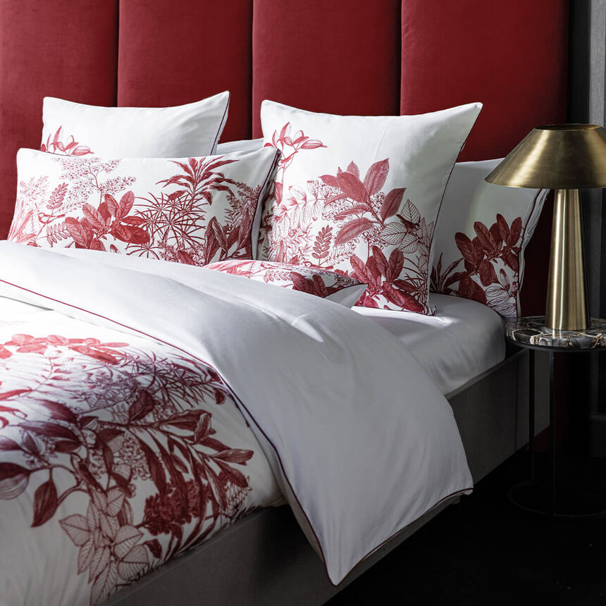 Lenzuola a pieghe Feuilles en sc&egrave;ne  Blanc 100X200X35 100% cotone, , hi-res image number 1