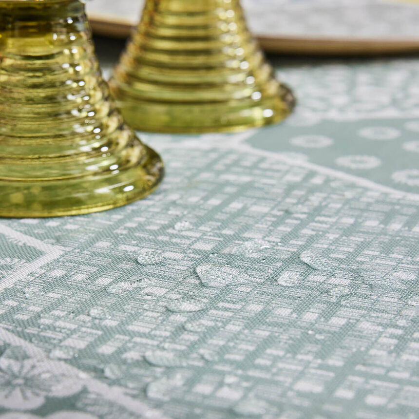 Tovaglia antimacchia Wagara rivestito C&eacute;ladon 150x150 100% cotone, , hi-res image number 5