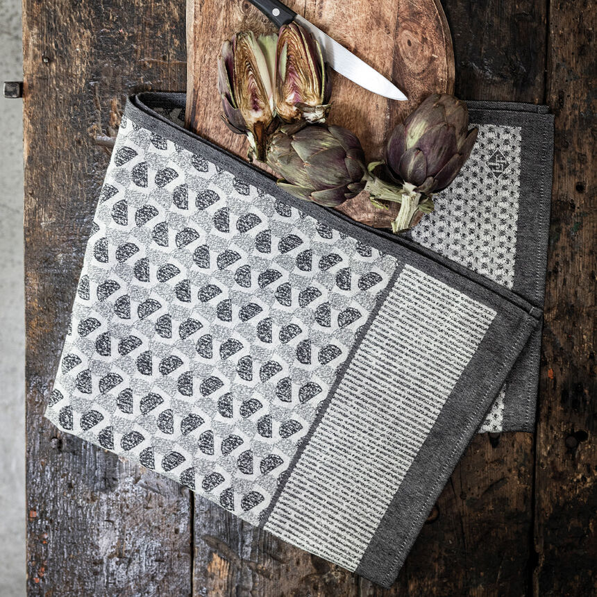 Strofinaccio Empreintes Charbon 60x80 100% cotone, , hi-res image number 1