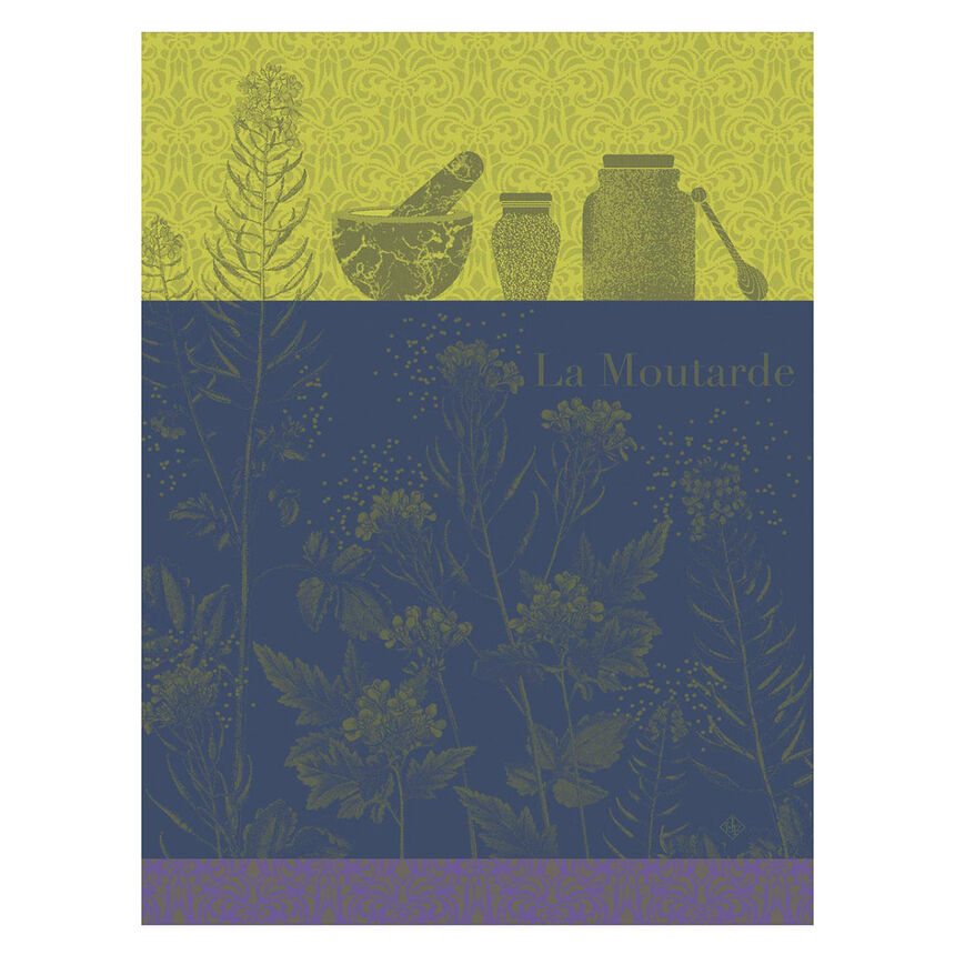 Strofinaccio Moutarde en fleurs Verte 60x80 100% cotone, , hi-res image number 0