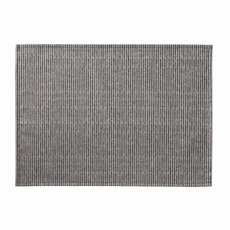 Tovaglietta antimacchia Empreintes Rayures Charbon 50x36 100% cotone, , hi-res image number 0