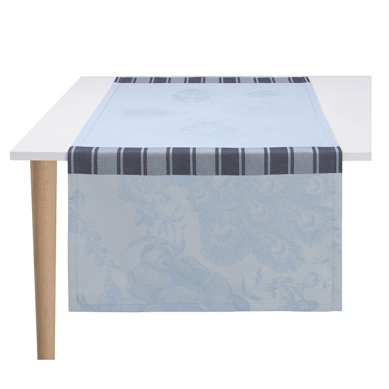 Striscia da tavola À la Française Eau 55x200 100% cotone, , hi-res image number 0