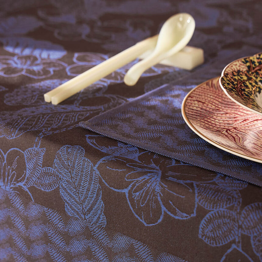 Tovaglietta spalmato Sulawesi Feuillage Terre Indigo 50x36 100% cotone, , hi-res image number 2