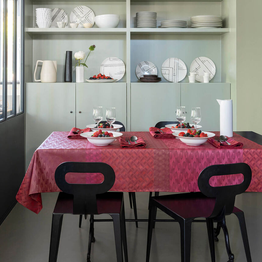 Tovaglia antimacchia Caract&egrave;re Enduit Carmin 150x150 100% cotone, , hi-res image number 0