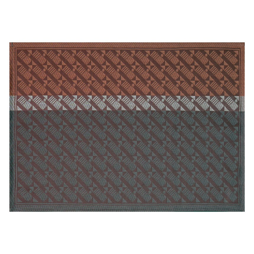 Set americano antimacchia Veine Graphique Acajou 50x36 100% cotone, , hi-res image number 1