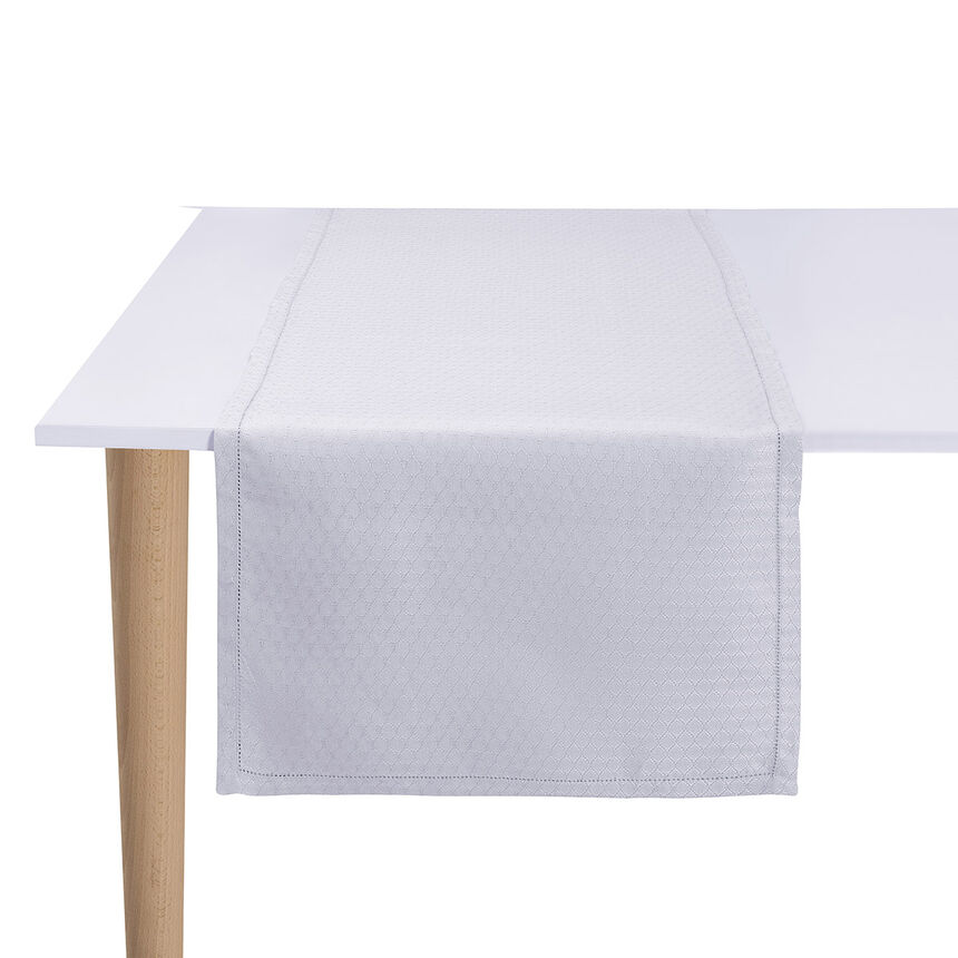 Striscia da tavola Portofino G&eacute;o Bianco 50x150 100% lino, , hi-res image number 0