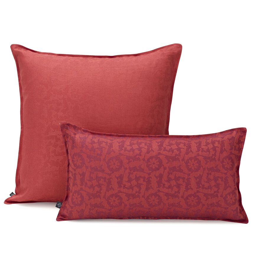 Fodera cuscino Ottomane Fresque Burgundy 50x50 100% lino, , hi-res image number 2