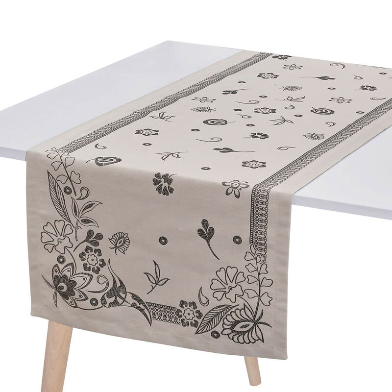 Striscia da tavola Haute Couture Caviar 50x150 47% lino/ 43% cottone/ 10% poliestere, , hi-res image number 0
