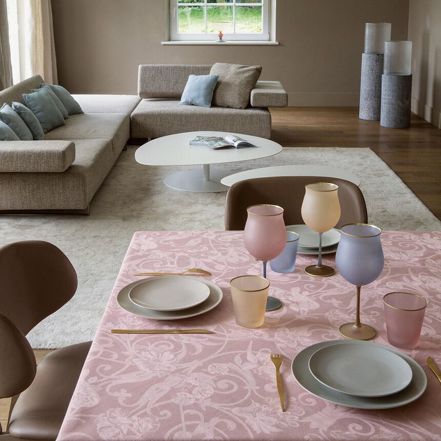 Tovaglia Tivoli Rose poudre 175x175 100% lino, , hi-res image number 0
