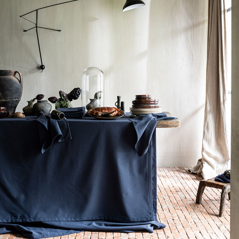 Tovaglia Slow Life re-use Ardoise 145x150 52% Cotone, 45% Poliestere riciclato, 3% Altre fibre, , hi-res