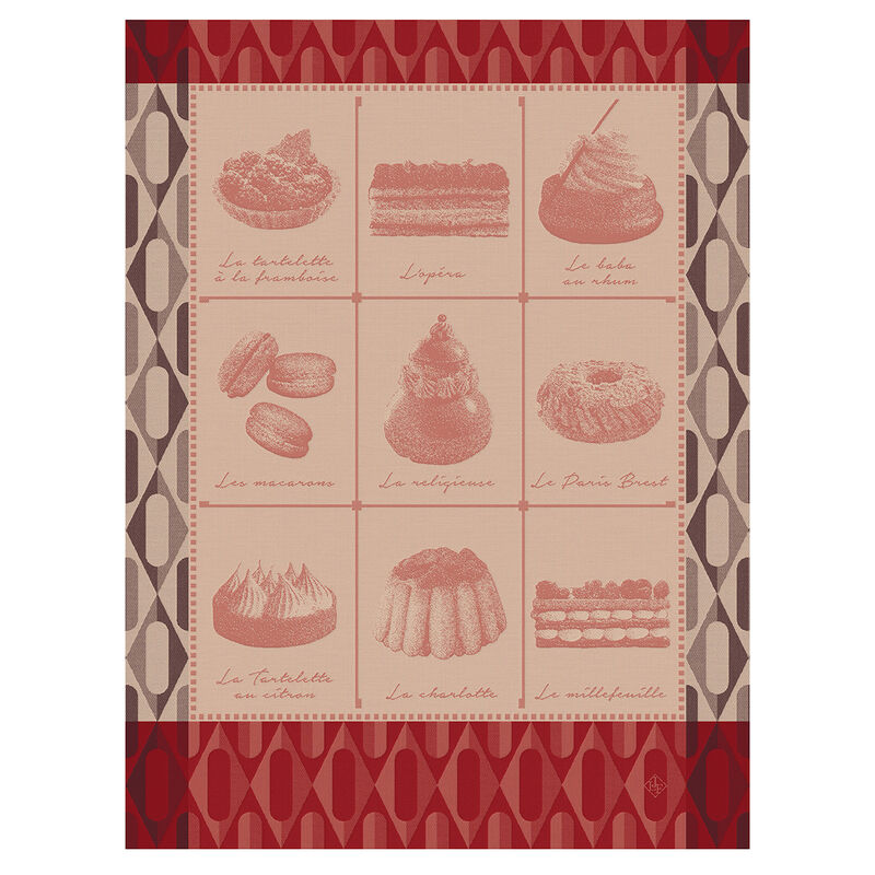 Strofinaccio Pâtisseries Françaises Framboise 60x80 100% cotone, , hi-res