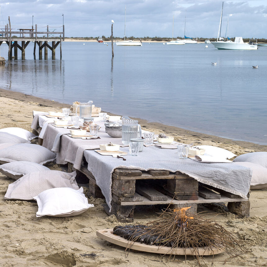 Tovaglia Slow Life Metal 150x220 89% cotone / 11% lino, , hi-res image number 0