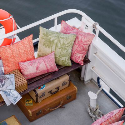 Fodera cuscino Croisière sur le Nil Orchidee 50x30 100% lino