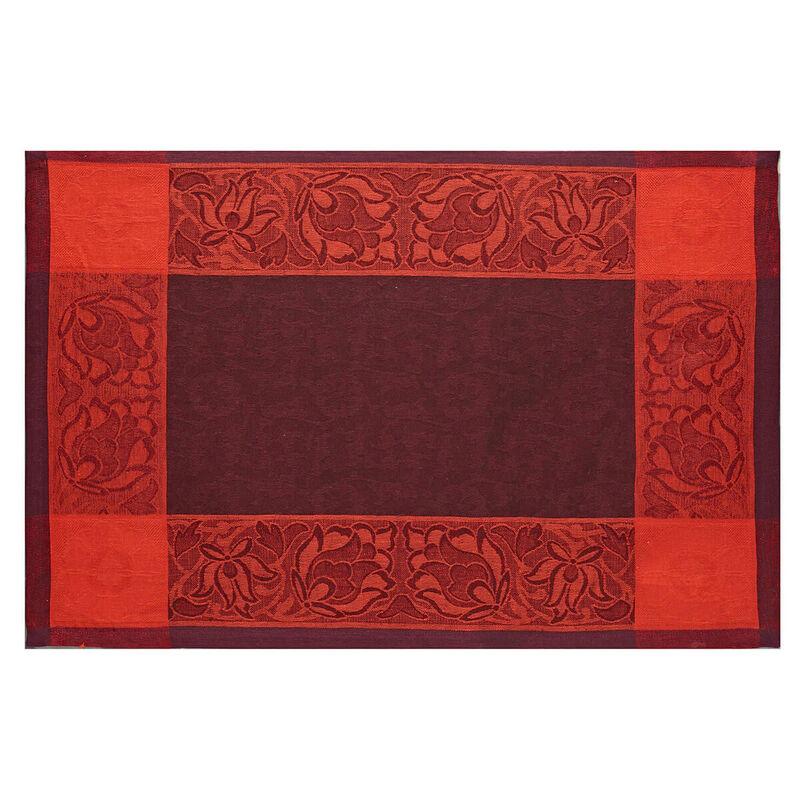 Set americano Ottomane Burgundy 54x38 100% lino, , hi-res image number 0