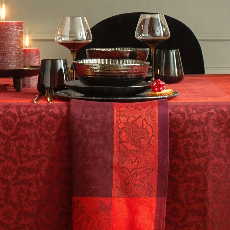 Tovagliolo Ottomane Burgundy 58x58 100% lino, , hi-res image number 0