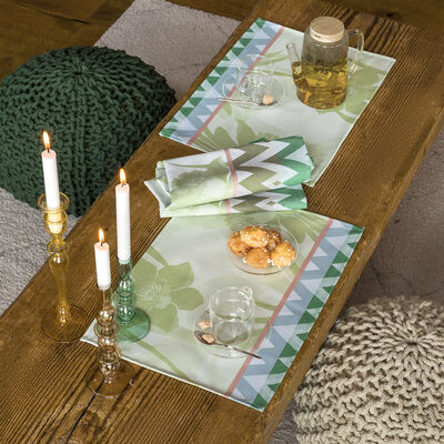 Confezione 2 Tovaglioli La Vie en Vosges Jonquille 58x58 100% cotone,  Confezione 2 Tovaglioli La Vie en Vosges Jonquille 58x58 100% cotone