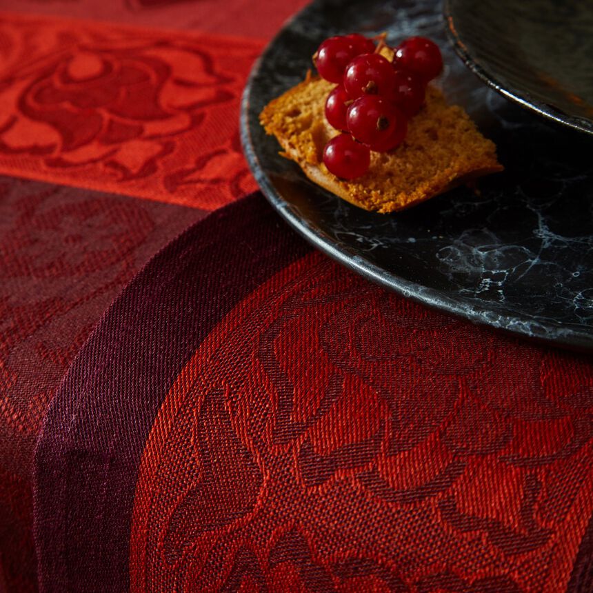 Tovaglia Ottomane Burgundy 175x175 100% lino, , hi-res image number 1