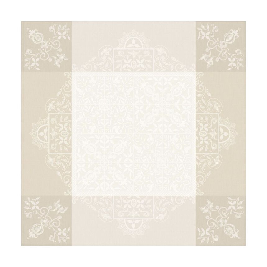 Tovaglia Venezia Ivoire Ivoire 175x175 100% cotone, , hi-res image number 1