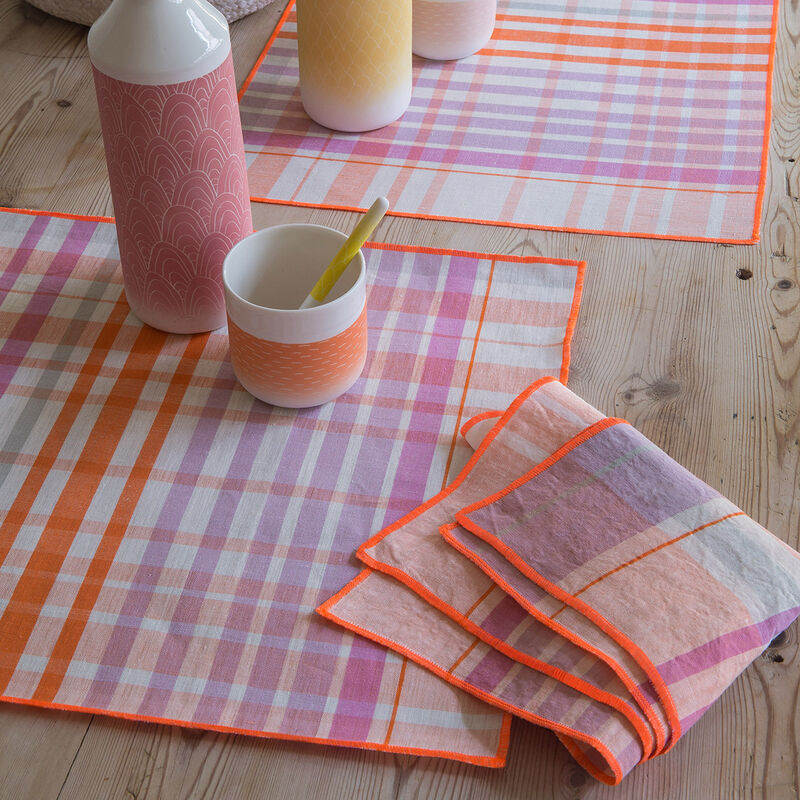 Set americano Brunch Pêche 48x36 100% lino, , hi-res image number 0