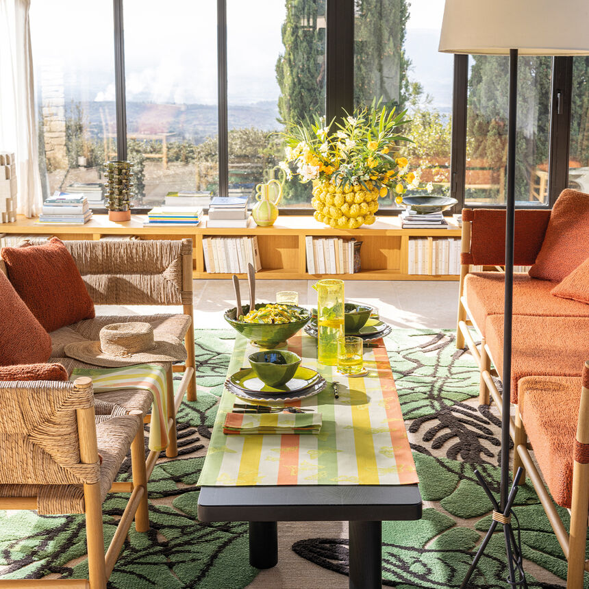 Striscia da tavola Bal des papillons Citrus 50x150 100% cotone, , hi-res image number 0