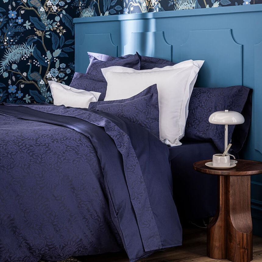 Lenzuolo Flora Encre 90X200X35 100% cotone, , hi-res image number 1