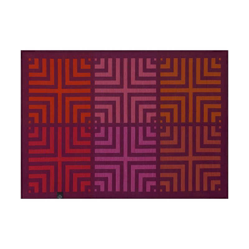 Set americano Kaléidoscope Illusion prune 50x36 100% cotone, , hi-res image number 1