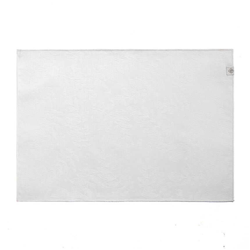Tovaglietta spalmato Vegetal mood avec surjet bourdon Blanc 46x32 100% cotone, , hi-res image number 0