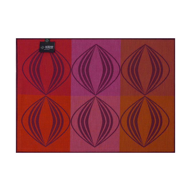 Set americano Kaléidoscope Vision prune 50x36 100% cotone, , hi-res image number 0