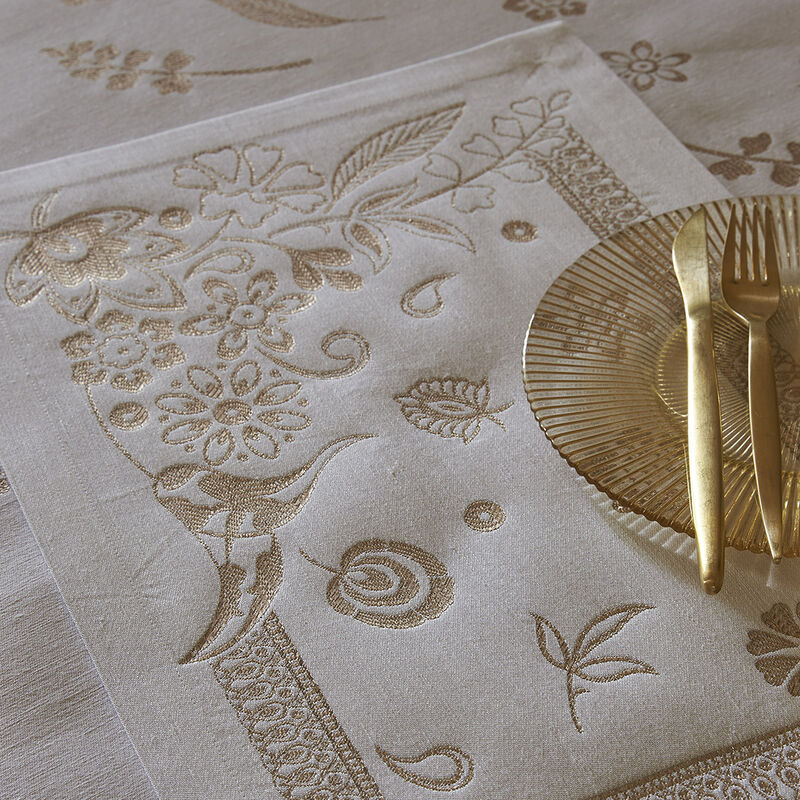 Set americano Haute Couture Gold 50x36 47% lino/ 43% cottone/ 10% poliestere, , hi-res image number 0
