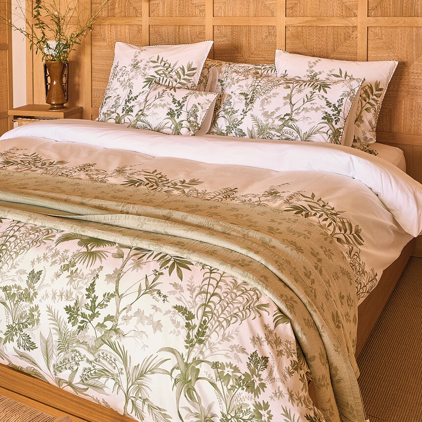 Plaid Feuillage Laurier 180x180 100% cotone, , hi-res image number 3