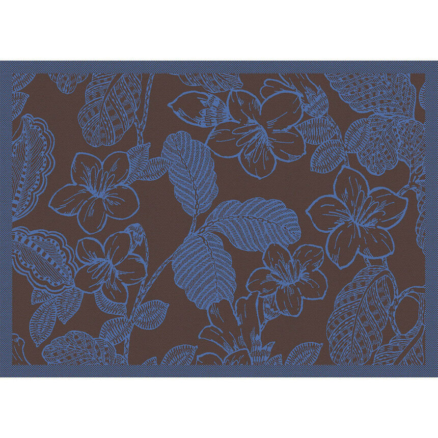 Tovaglietta spalmato Sulawesi Fleurs Terre Indigo 50x36 100% cotone, , hi-res image number 0
