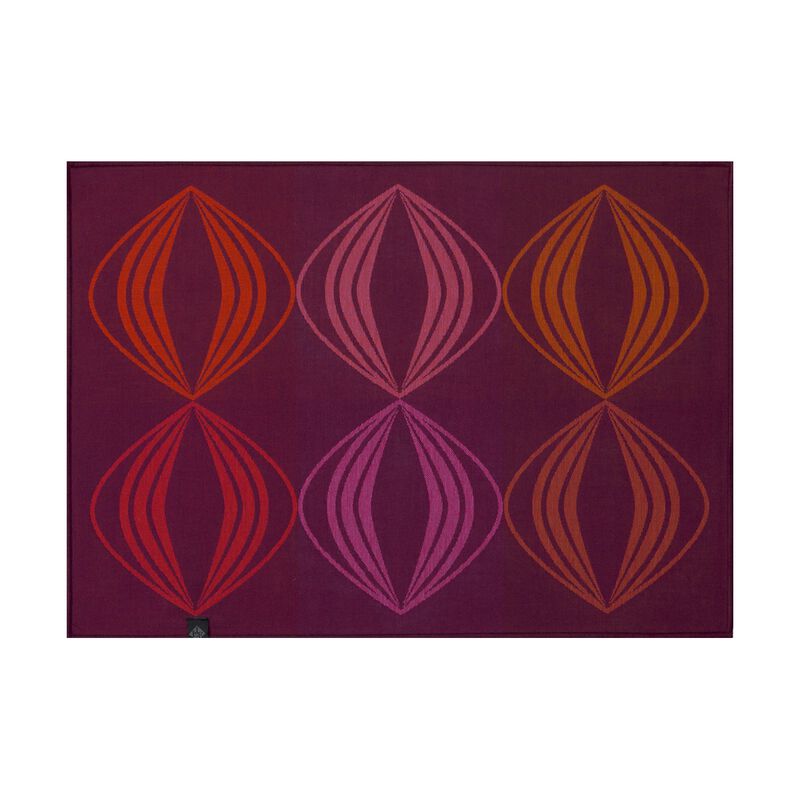 Set americano Kaléidoscope Vision prune 50x36 100% cotone, , hi-res image number 1