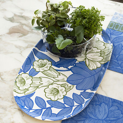 Vassoio Escapade Tropicale Perroquet Ovale55x32 100% Legno