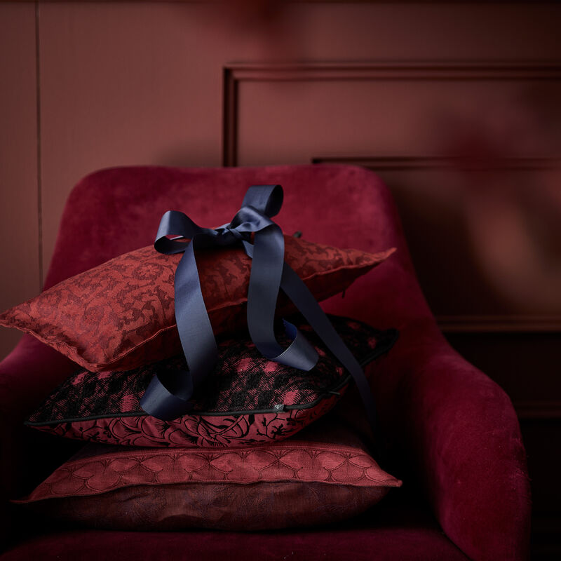 Fodera cuscino Ottomane Fresque Burgundy 50x50 100% lino, , hi-res image number 0