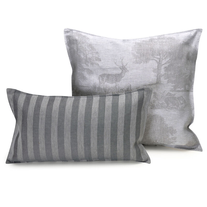 Fodera cuscino Souveraine Argent 50x50 100% lino, , hi-res image number 1