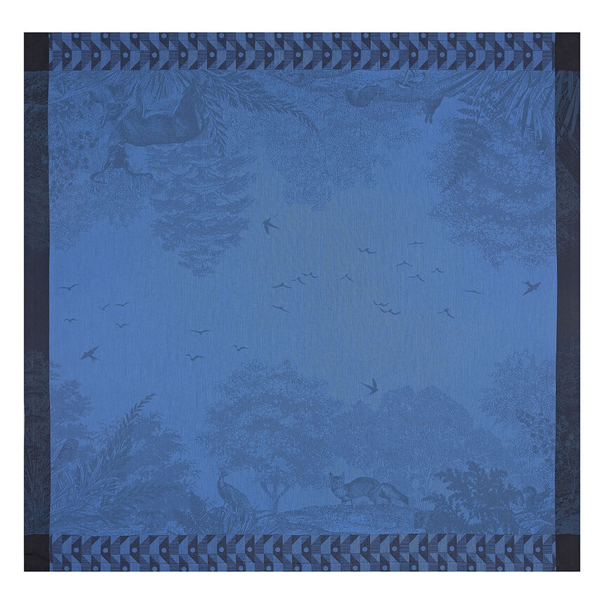 Tovaglia For&ecirc;t enchant&eacute;e Celeste 175x175 100% cotone, , hi-res image number 4