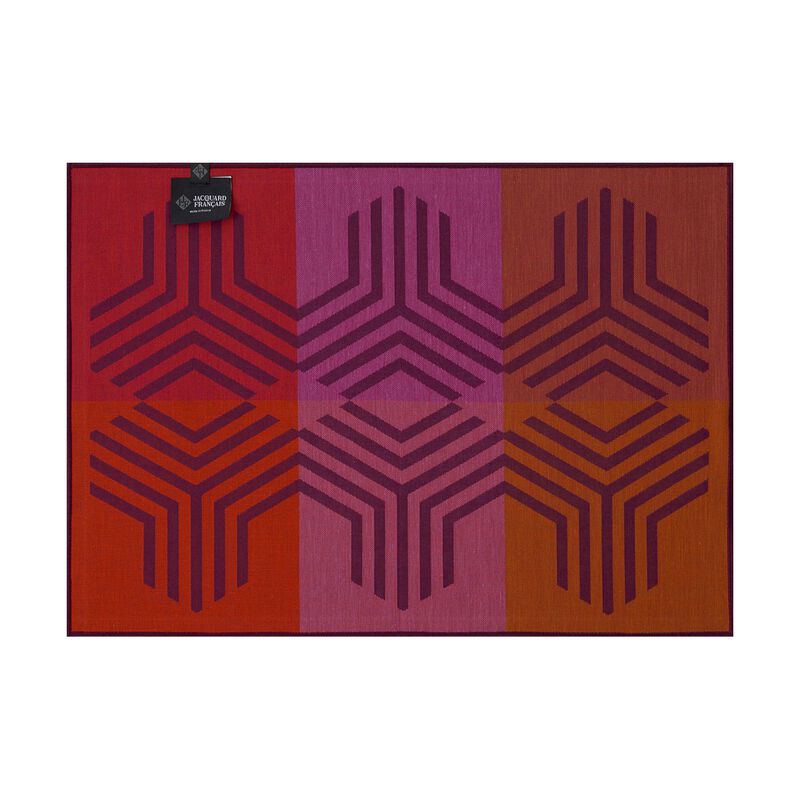 Set americano Kaléidoscope Fusion prune 50x36 100% cotone, , hi-res image number 0