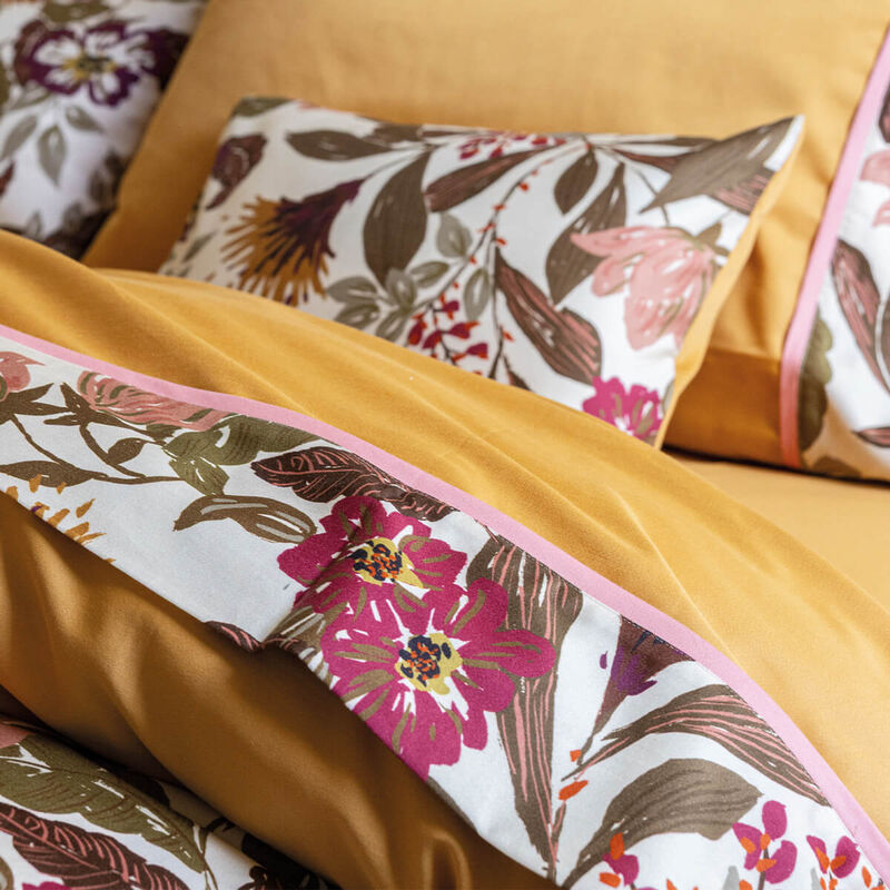 Lenzuola piatte Panache de fleurs Miel 190X290 100% cotone, , hi-res image number 1