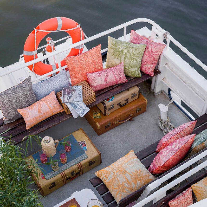 Fodera cuscino Croisi&egrave;re sur le Nil Desert 50x50 100% lino, , hi-res image number 0