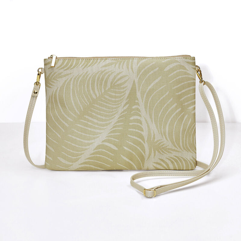 Sacchetto Palme Vert 20x15 100% cotone, rivestimento acrilico. Rivestimento&nbsp;: Pelle di vacchetta, , hi-res image number 0