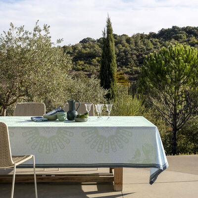 Tovaglia Jardin d'orient Fontaine 120x120 100% lino,  Tovaglia Jardin d'orient Fontaine 120x120 100% lino