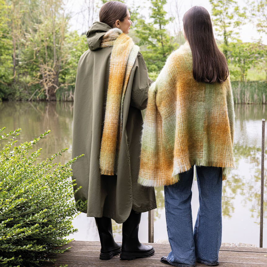 Poncho H&ocirc;tel particulier marqueterie Taglia unica 100% mohair, , hi-res image number 0