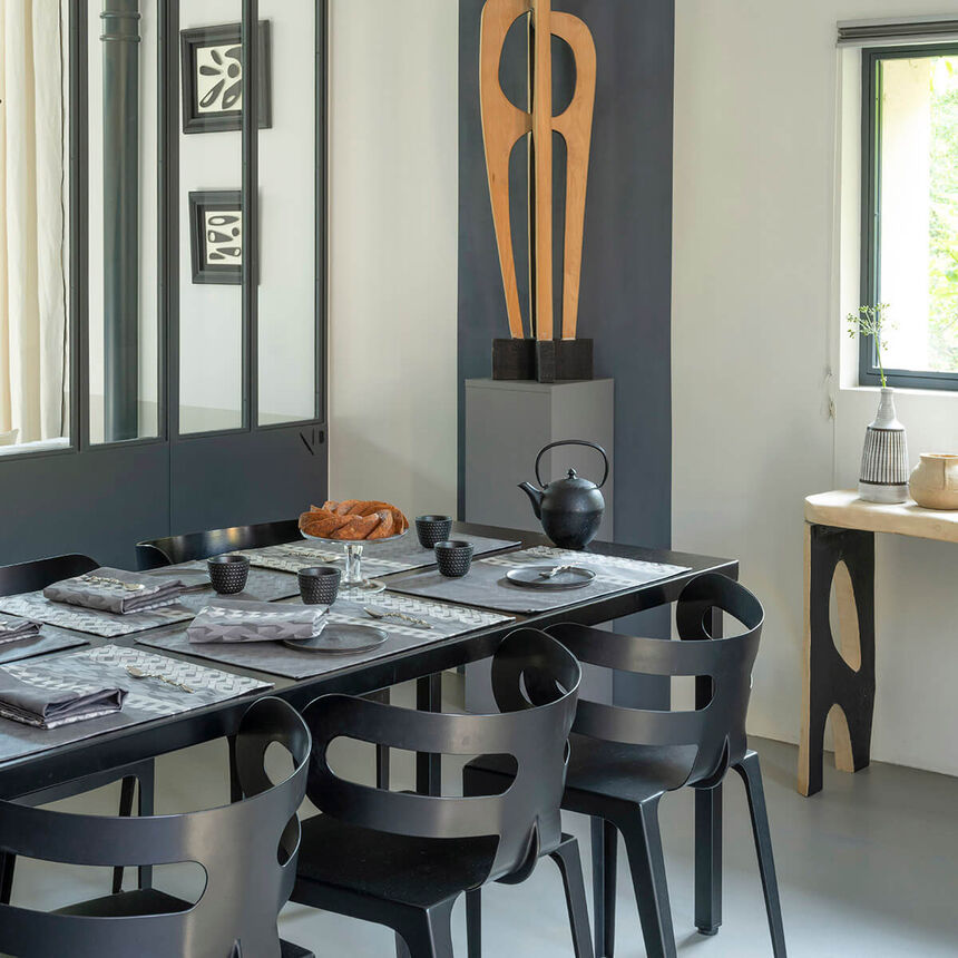 Set americano antimacchia Caract&egrave;re Enduit Titane 50x36 100% cotone, , hi-res image number 0